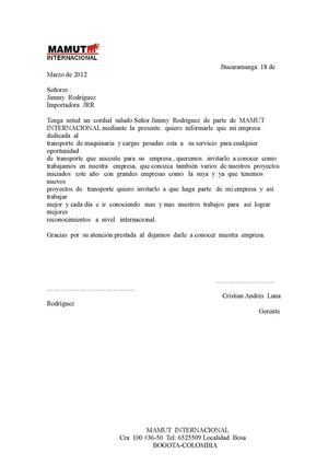 Carta Para Otra Empresa