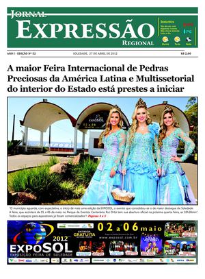 JORNAL EXPRESSÃO REGIONAL - ED.52  (SOLEDADE-RS, 27/04/12)