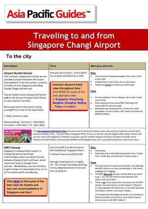 Singapore Airport Transfer Guide