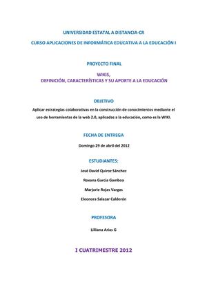 investigación que es una wiki y su aplicación en la educación