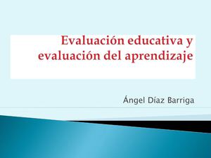 EVALUACIÓN EDUCATIVA Y EVALUACIÓN DEL APRENDIZAJE