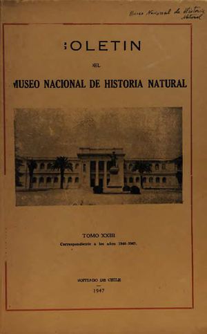 Tomo Boletín del museo nacional de Historia Natural