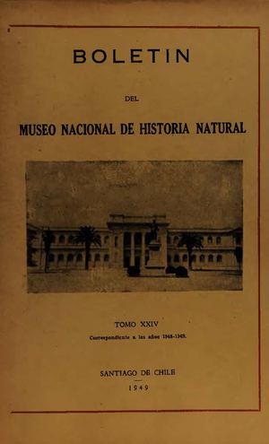 Tomo Boletín del museo nacional de Historia Natural