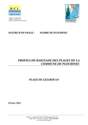 PROFIL DE BAIGNADE - TYPE 1 - Plage de Lezarouan