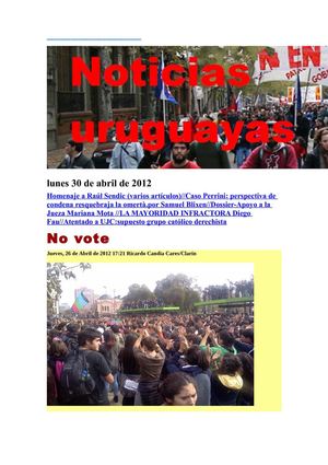 Noticias Uruguayas lunes 30 de abril de 2012