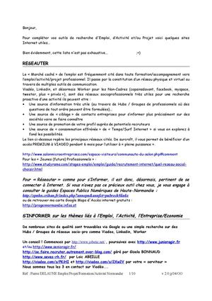 Selection de Sites Emploi - Activite - Projet - Formation