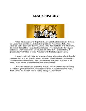 BLACK HISTORY