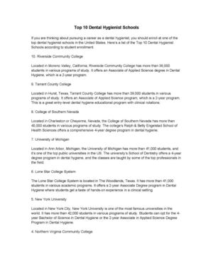 Top 10 Dental Hygienist Schools