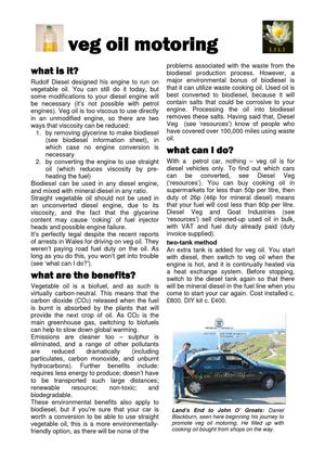 Veg Oil Motoring