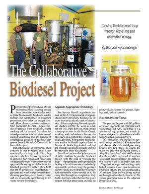 Closing The Biodiesel Loop Through Recycling and Renewable Energy  