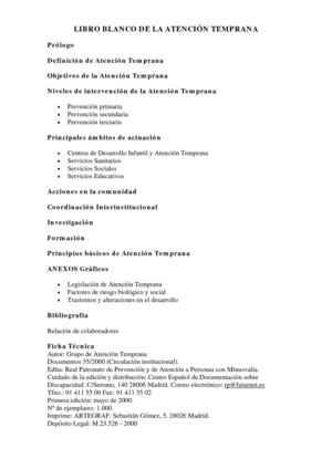 El libro blanco de Atención Temprana