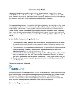 Commission Shops Review