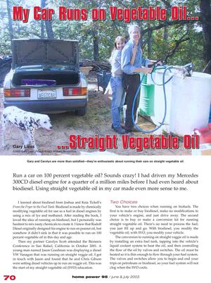 My Car Runs on Straight Vegetable Oil - Gary Liess  