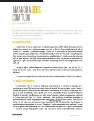 Amando a Deus com tudo