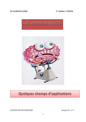 les neurosciences: quelques champs d'applications