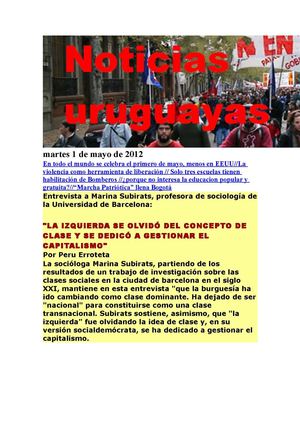 Noticias Uruguayas martes 1 de mayo de 2012