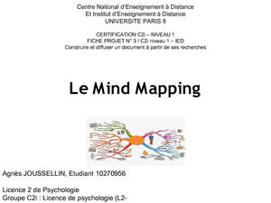 Etudiant 10270956 Certificat C2i - fiche projet n°3 - Le Mind Mapping