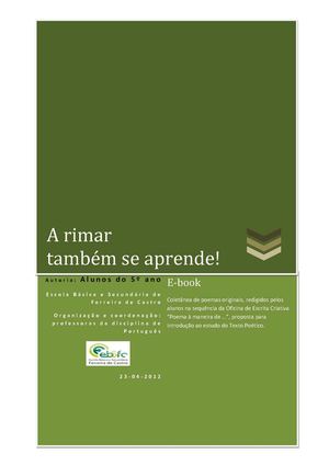A Rimar também se aprende: Colectânea de poemas de alunos do 5º ano.