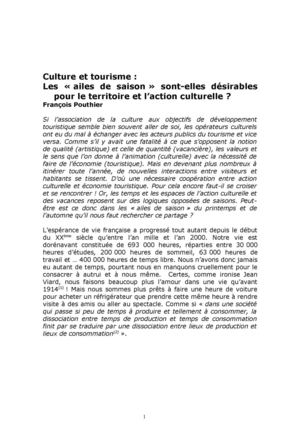 Les ailes de saison sont-elles désirables pour le territoire et l'action culturelle ?