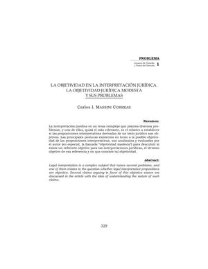 La Objetividad en la Interpretación Jurídica (La Modesta)
