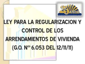 Ley de arrendamiento vigente