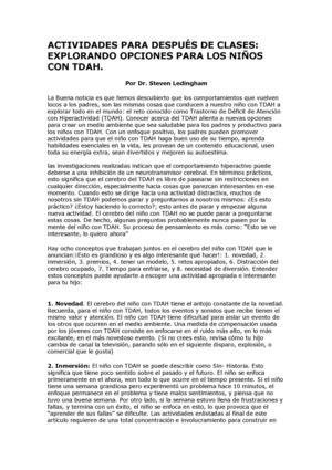 ACTIVIDADES PARA DESPUES DE CLASES