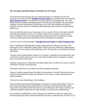 The Advantages and Disadvantages of Brazilian Wax for Women