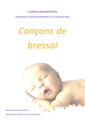 Adquisición y desarrollo de la lengua oral. Cançons de bressol