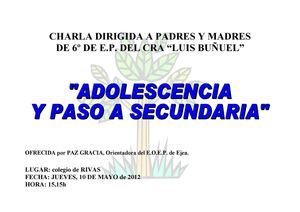 ADOLESCENCIA Y PASO AL INSTI