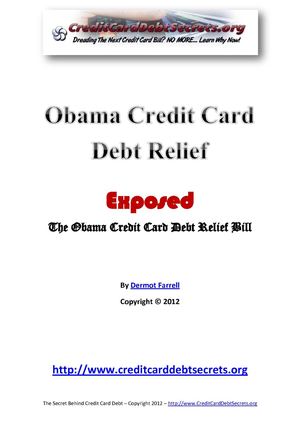 Obama Credit Card Debt Relief