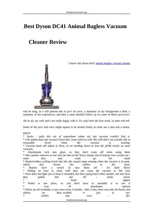 Best Dyson DC41 Animal Bagless Vacuum Cleaner Review