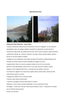 appartamento Clara - Pettenasco - Lgo d'Orta - Piemonte