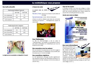 Informations Médiathèque Intercommunale Capavenir, mois de mai 2012