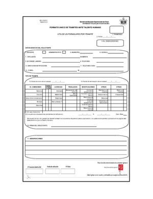 H01.03.F01 Formato Único de Tramites ante Talento Humano