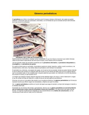 Géneros Periodísticos