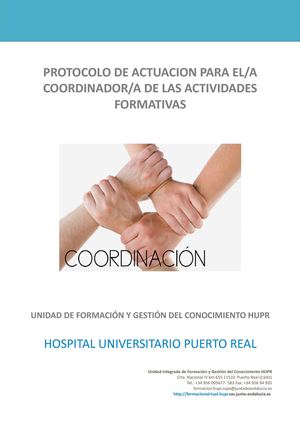 Protocolo de actuación para el coordinador de actividades formativas