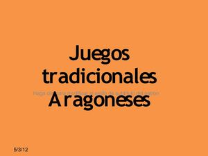 San Jorge. Juegos tradicionales