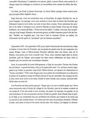 Témoignage de Mireille Marachin : enfant juive cachée à Jurançon 