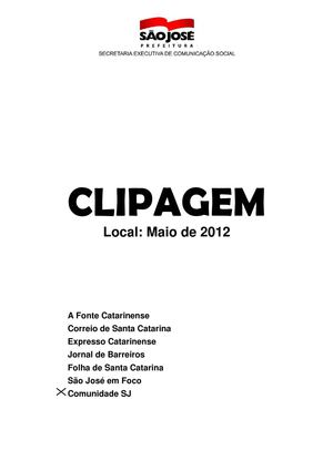 Clipagem Comunidade SJ 05/2012
