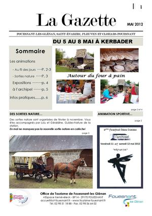 Gazette des animations du mois de Mai 2012