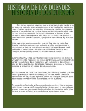 HISTORIA DE LOS DUENDES