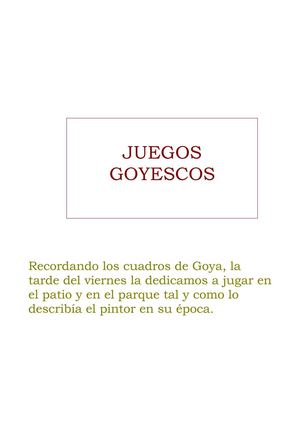 Recordando los cuadros de Goya