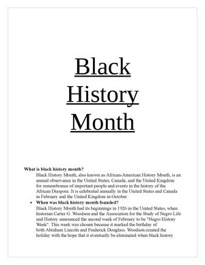Black History Month