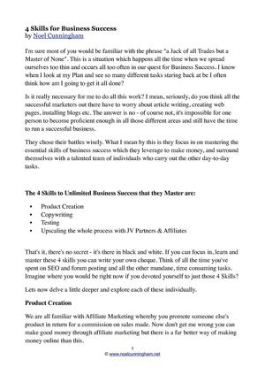 4 Skills for Business Success