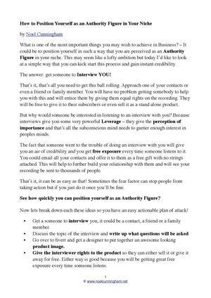 Position Yourself As An Authority Figure