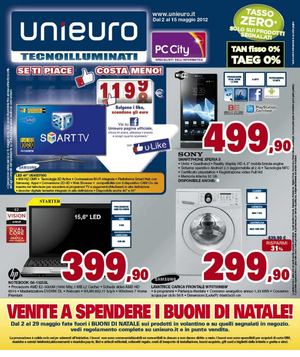 Volantino Unieuro dal 2/5 al 15/05/2012