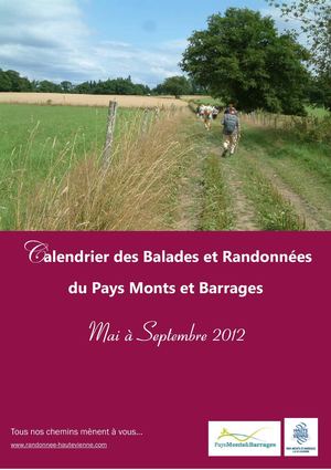 Calendrier des balades et randonnées du Pays Monts et Barrages