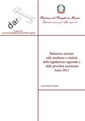 Relazione annuale sulle tendenze e criticità della legislazione regionale e