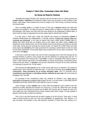 El CHE TEST ESSAY 2012