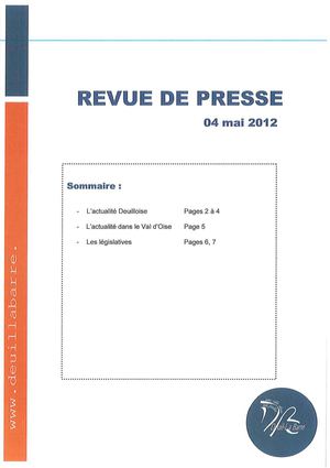 Revue de presse du 4 mai 2012